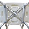 Medical Bathroom Safety Shower Tub Aluminium Alloy Bath Chair Seat Bench with Removable Back White YF