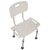 Medical Bathroom Safety Shower Tub Aluminium Alloy Bath Chair Seat Bench with Removable Back White YF